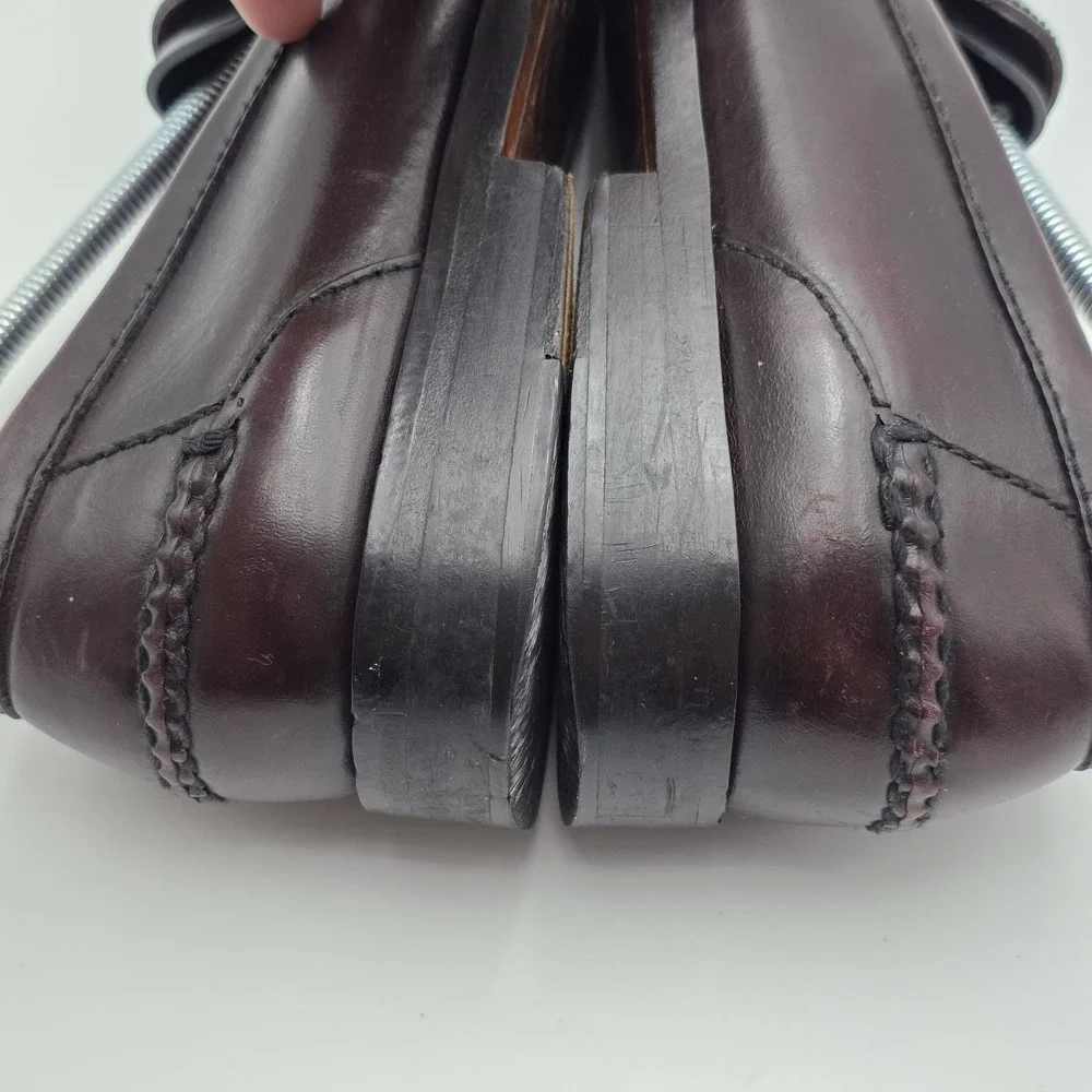 Johnson & Murphy Men's Burgundy‎ Leather Slip On Penny Loafers Shoes Size 10.5 M